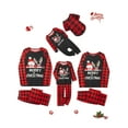 thumbnail image 1 of Family Matching Christmas Pajamas Set, Santa Elk Letter Print Long Sleeve Tops and Plaid Pants Sleepwear Set, 1 of 7