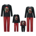 thumbnail image 1 of Family Matching Christmas Pajamas Set, Xmas Tree Letter Print Round Neck Long Sleeve Tops Plaid Long Pants for Parents Kids, 1 of 7