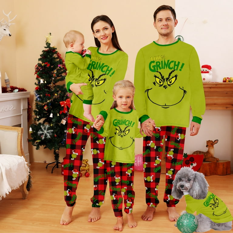 Family Matching Christmas Pajamas Sets Christmas Buffalo Plaid Stripe  Printed Baby-Kids-Adult-Pet Size Pieces Top And Pants Bodysuits Xmas PJS, Matching Christmas Pajamas Family Walmart