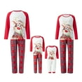 thumbnail image 1 of Family Matching Christmas Pajamas Sets Long Sleeve Elk Print Tops Plaid Pants or Long Sleeve Patchwork Jumpsuit, 1 of 7