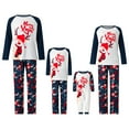 thumbnail image 1 of Family Matching Christmas Pajamas Sets Long Sleeve Patchwork Tops + Elk Print Pants Long Sleeve Jumpsuit, 1 of 10
