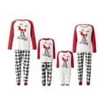 thumbnail image 1 of Family Matching Christmas Pajamas Sets Long Sleeve Santa Claus Print Tops + Plaid Pants or Long Sleeve Jumpsuit, 1 of 10