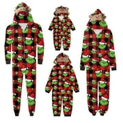 ONLYPJS Family Matching Christmas Pajamas Sets, Reindeer Greeninch Onesies Hooded Sleepwear, Greeninch Matching Christmas Pjs for Family Women Men Kids Baby