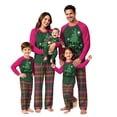thumbnail image 1 of Family Matching Christmas Pajamas, Soft Raglan Tree Print Top & Vibrant Plaid Pants Cozy 2 Piece Christmas Pjs for Family Lounge Set, 1 of 5