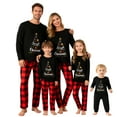 thumbnail image 1 of Family Matching Christmas Pajamas, String Lights Christmas Tree Print Long-Sleeved Tops + Elastic Waist Plaid Trousers/Romper, 1 of 7