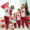 thumbnail image 1 of Family Matching Christmas Pajamas with Red Plaid Pants and Festive Christmas Design, Sizes NB to 6XL with Pet Outfit, 1 of 7