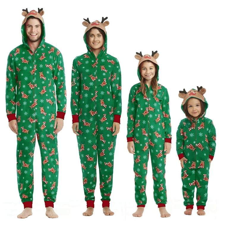Alaselegantes Men s M Long Sleeve Christmas Cotton Onesie One Piece Jumpsuit Green Walmart