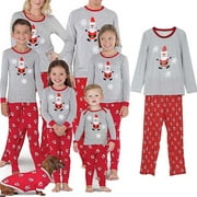 CAITZR Family Matching Christmas Snowman Pajama Sets Cute Snowman Print Long Sleeve Parent-Child Outfit Home wear