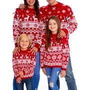 AIFAWILE Family Matching Christmas Sweaters Long Sleeve Snowflake Pullovers Tops for Men Women Girls Boys