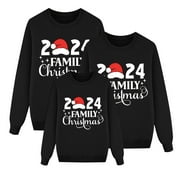 Family Matching Christmas Sweatshirt Crewneck Santa&nbsp;claus Graphic Pullover Sweaters Comfy Casual Long Sleeve Oversized Pullover Tops Family Xmas Pajamas