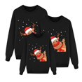 thumbnail image 1 of Family Matching Christmas Sweatshirts Crewneck Long Sleeve Shirts Graphic Reindeer Casual Printed Winter Tops Kids Black 2-3 Years, 1 of 3
