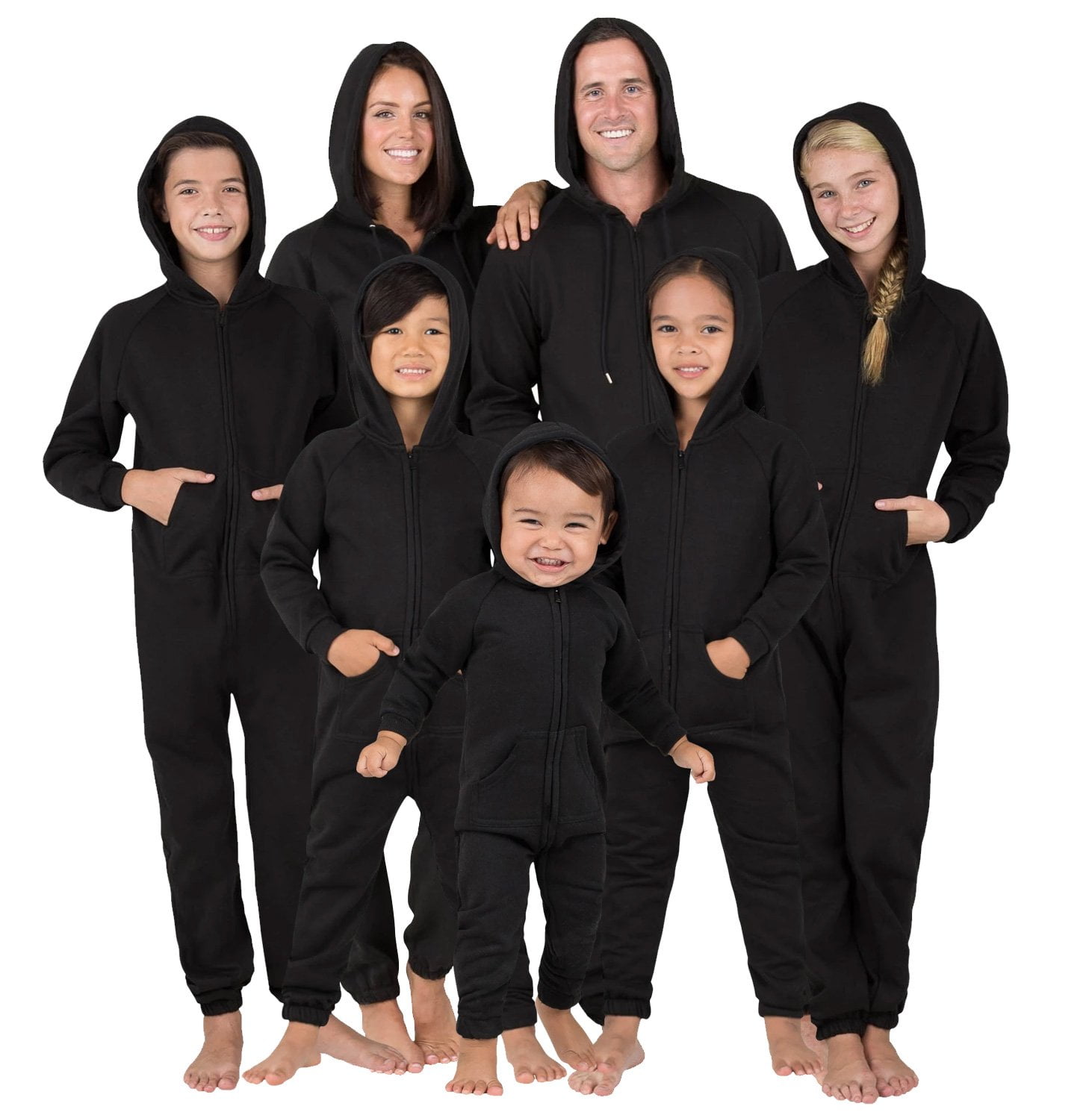 Family Matching Footed Pajamas Space Black Pet Hoodie - XXLarge