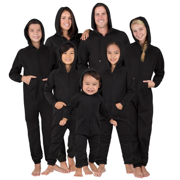 Family Matching Footed Pajamas Space Black Pet Hoodie - XXLarge