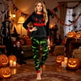 thumbnail image 1 of Family Matching Halloween Pajama Set, 2 Piece Long Sleeve Top & Pants, Pumpkin Bat Print Sleepwear Loungewear for Holiday Family Gathering Home Wear,XXXL, 1 of 5