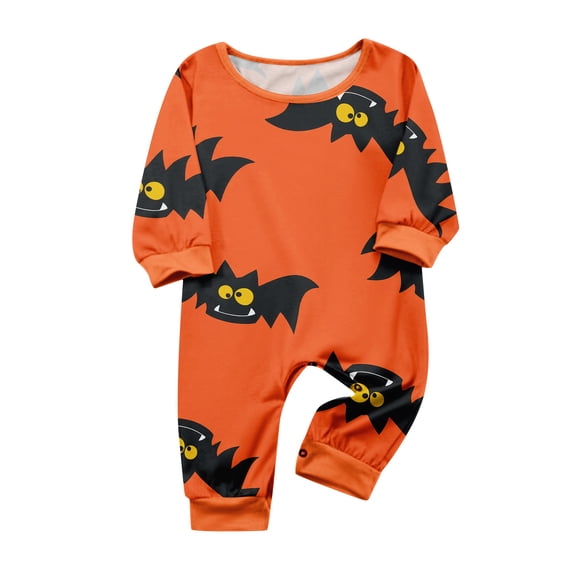 Family Matching Halloween Pajama Sets Classic Jack-O-Lantern and Friendly Ghost Prints Cozy Sleepwear Collection for Men Women