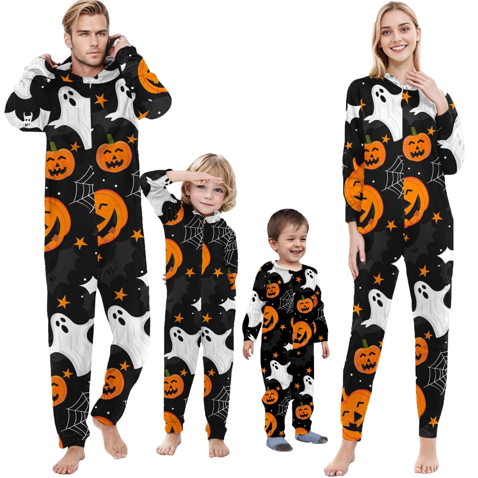 Family Matching Halloween Pajamas Halloween Pumpkin Ghost Skeleton ...
