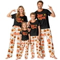 thumbnail image 1 of Family Matching Halloween Pajamas Set - 2 piece Halloween Short Sleeve Top and Pants Outfit,Cartoon Spooky Theme Halloween Pajamas for Family Photos for L Pjs, 1 of 8