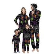CHOIVICTOR Family Matching Halloween Pajamas Sets Sale Funny Cute Printed Hooded Onesies PJs Romper Jumpsuit Long Sleeve Holiday Jammies Sleepwear for Men/Women/Kids/Baby