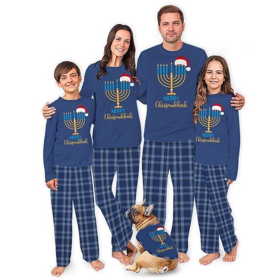 Family Matching Hanukkah Pajamas, Merry Chrismukkah Pajama Set, 2 Pieces With Pockets