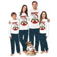 thumbnail image 1 of Family Matching Holiday Pajama Set, Santa Fishing Design with Nautical Themed Patterned Pants, 1 of 7