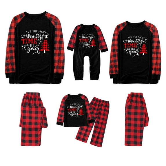 Family Matching,Merry Christmas Plaid Pjs Family Christmas Pjs Matching Sets Family Cotton Pajamas Set Matching Family Outfits Matching Pajama Set