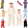 thumbnail image 1 of Family Matching Monster Onesie Silly Big Mouth Monster Outfit Fleece Hooded Soft Plush Jumpsuit For Adult And Kids, 1 of 2