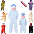 thumbnail image 1 of Family Matching Monster Onesie Silly Big Mouth Monster Outfit Fleece Hooded Soft Plush Jumpsuit For Adult And Kids, 1 of 7