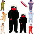 thumbnail image 1 of Family Matching Monster Onesie Silly Big Mouth Monster Outfit Fleece Hooded Soft Plush Jumpsuit For Adult And Kids, 1 of 5