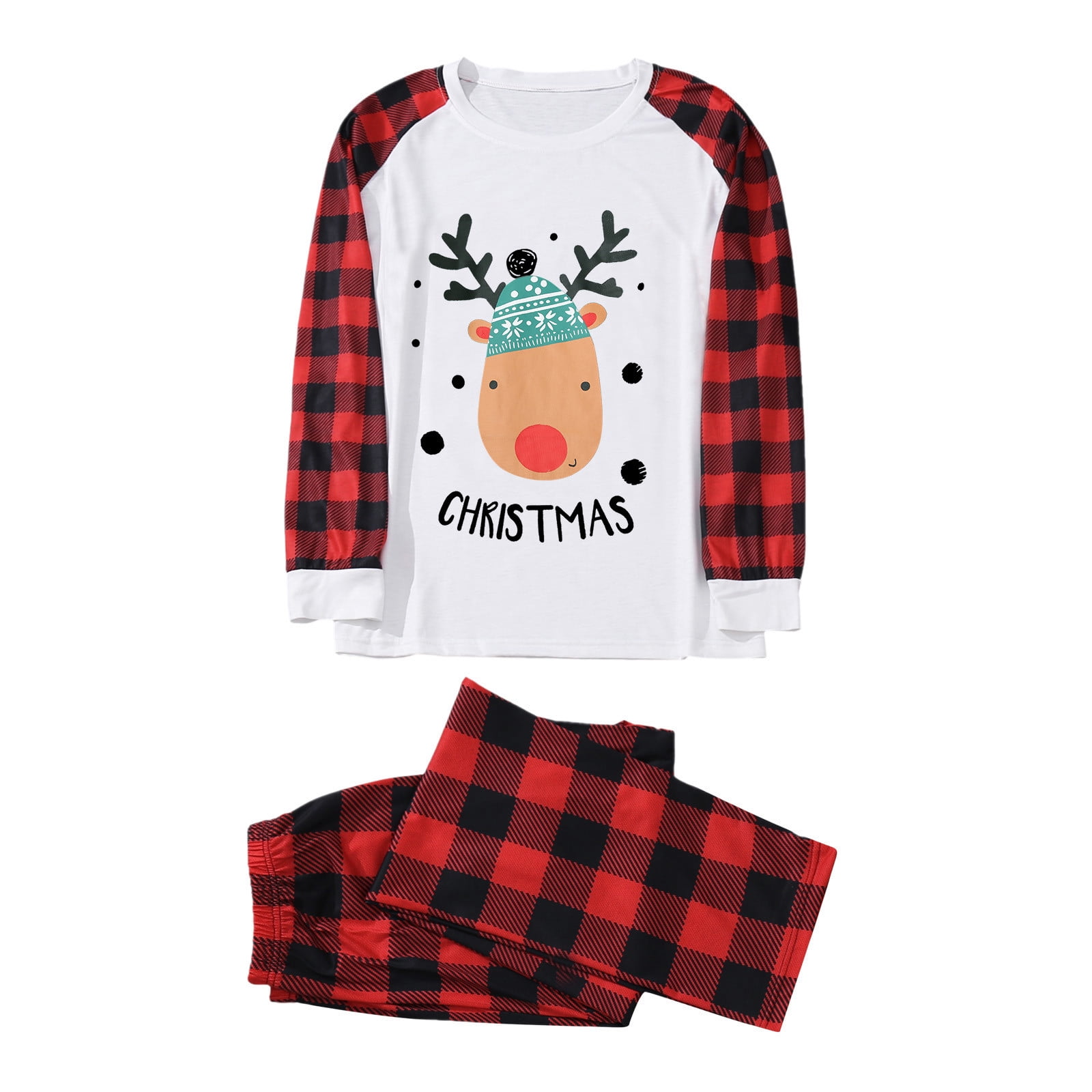 Family Matching Outfits Christmas Suit Men Dad Cartoon Deer Printed