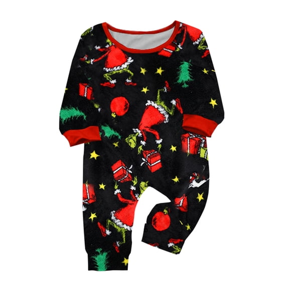 Family Matching Pajama Set Cute Print, Long Sleeve Top and Pants Home Sleepwear for Christmas Photo