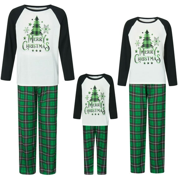 Family Matching Pajama Sets Cute Christmas Tree Sleepwear Snowman Holiday PJS for Couples and Kids