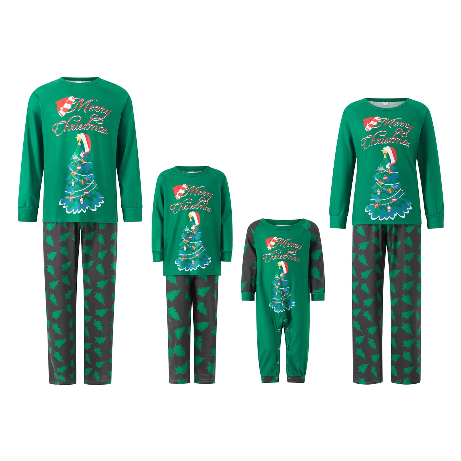 Family Matching Pajamas Christmas Pjs Holiday Nightwear Sleepwear Sets Long Sleeve Pjs Santa Claus Xmas Pjs Set