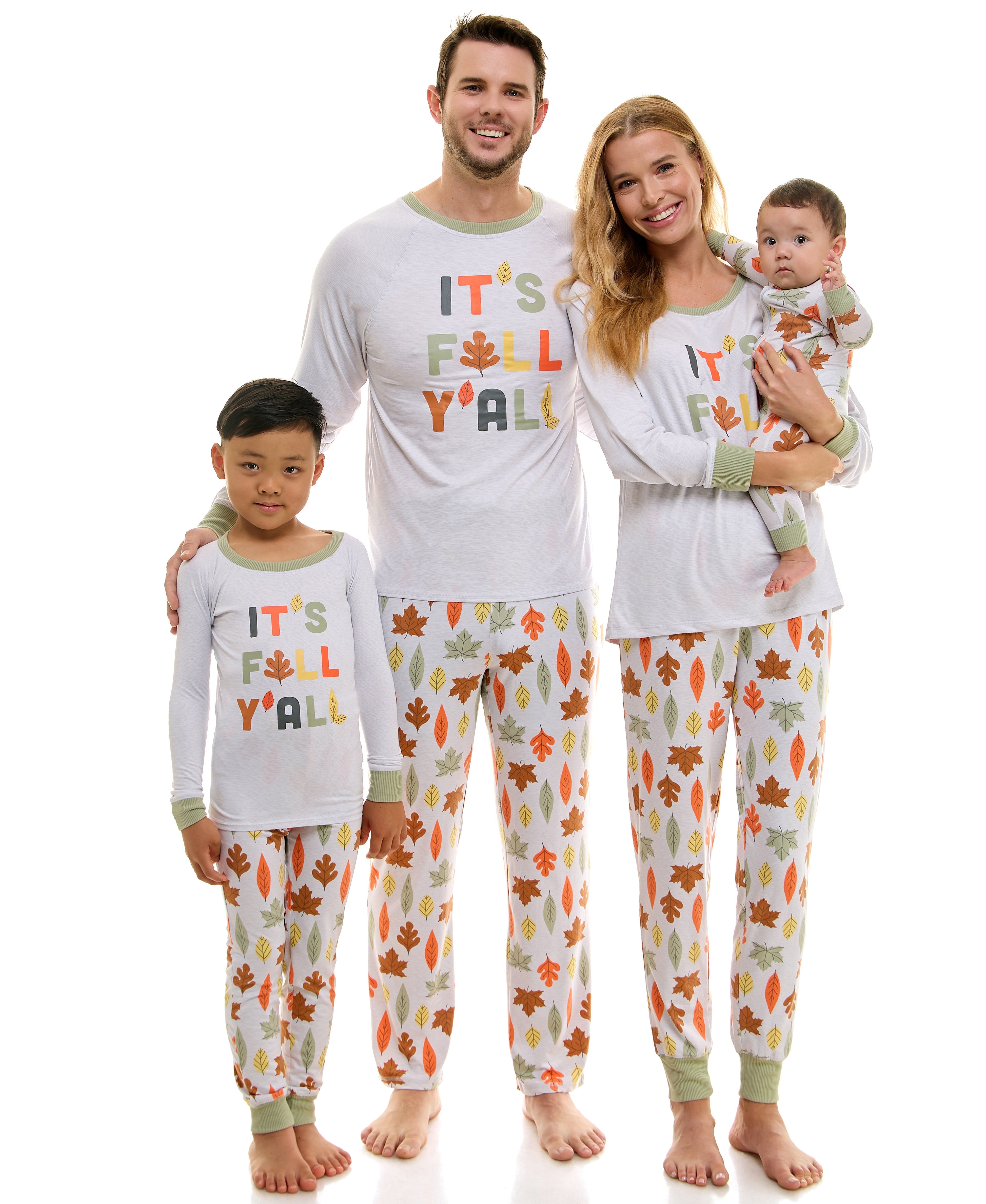 Derek Heart Fall Themed Matching Family Pajamas White NEWBORN Walmart
