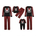 thumbnail image 1 of Family Matching Pajamas Set Cartoon Print Tops and Plaid Pant Sleepwear, 1 of 9
