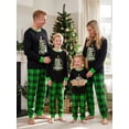 thumbnail image 1 of Family Matching Pajamas Sets Fashion Long Sleeve Christmas Tree Printed Tops with Plaid Pants 2Pcs Family Sleepwear, 1 of 10