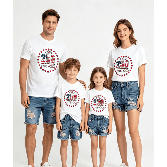Family Matching Patriotic Shirts for Family Members 4th of July Tee Tops