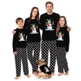 thumbnail image 1 of Family Matching Snowman Christmas Pajama Set, Black Festive Snowman with Bowling Pin Pattern, 1 of 7