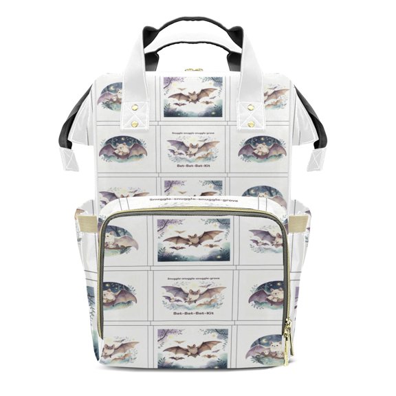 Family Matching Snuggle Grove Bat Diaper Backpack for Boys, Large Capacity Diaper Bags for Girls, Bat Mummy Bag with Insulated Pockets