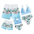 thumbnail image 1 of Family Matching Swimsuits Floral Mommy and Me Tummy Control Bikini Set Dad Son Swim Trunks Swimwear, 1 of 6