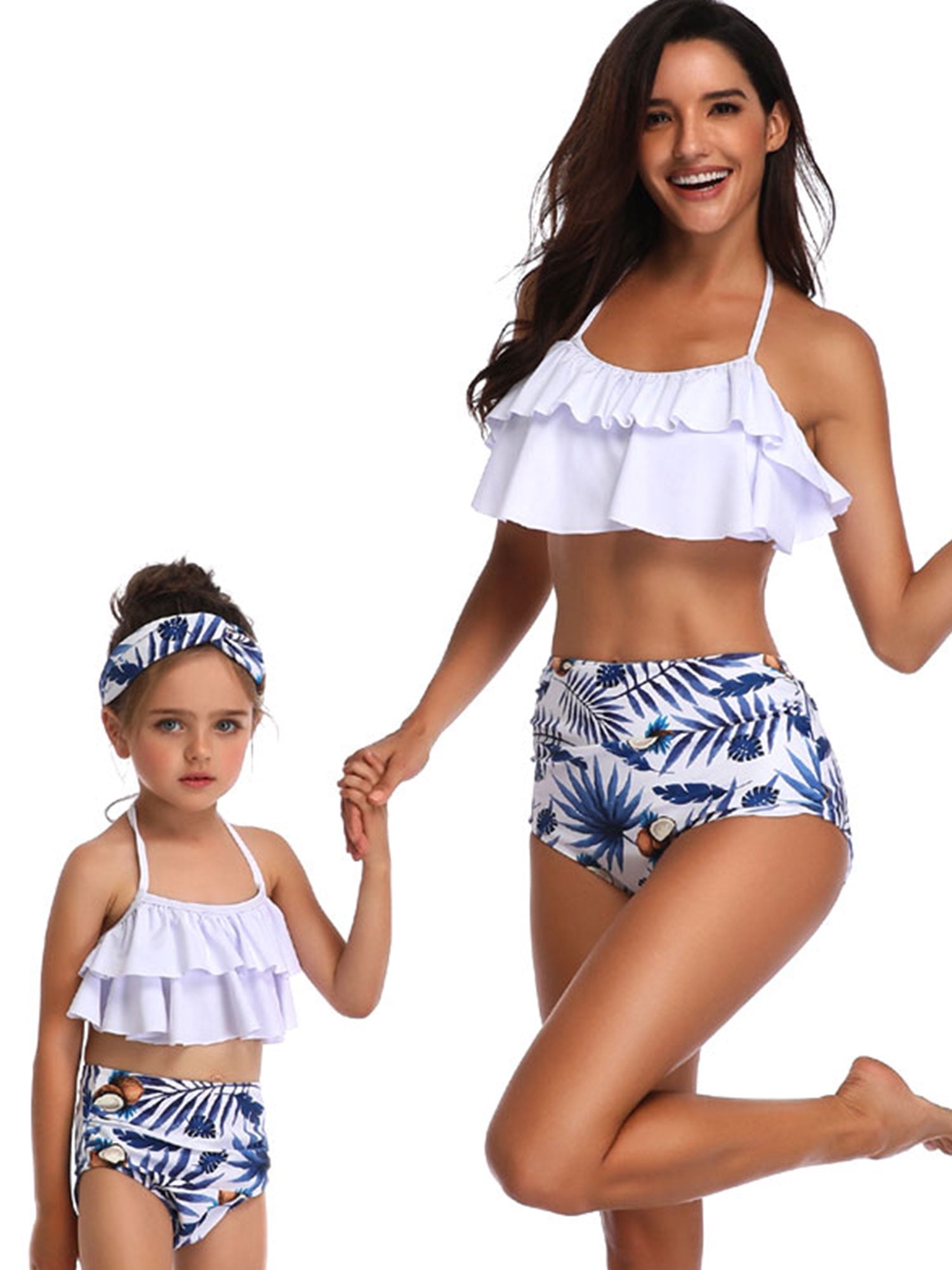 Family Matching Swimwear Mother Daughter Women Kids Girl Bikini