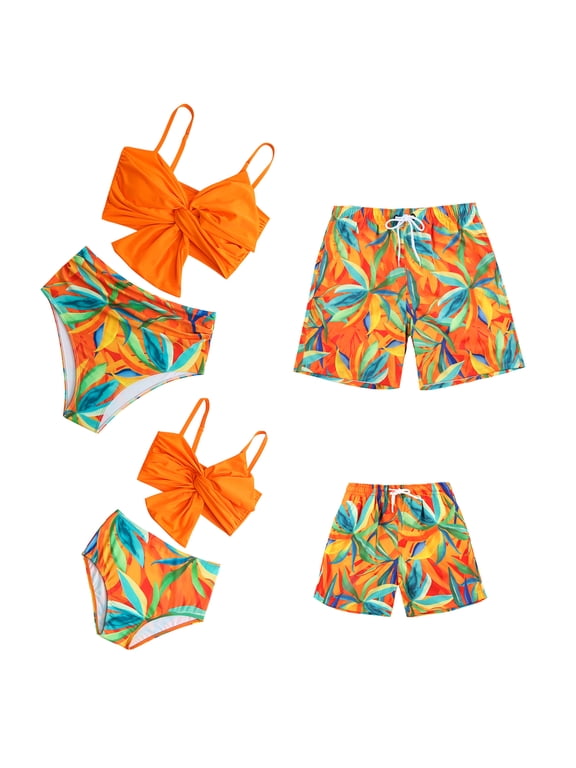 Family Matching Swimwear Swimsuit Set Swim Trunks Bathing Suits Beachwear