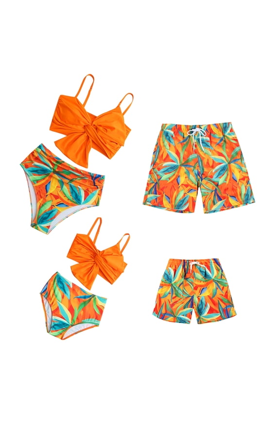Family Matching Swimwear Swimsuit Set Swim Trunks Bathing Suits Beachwear