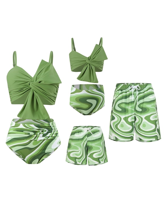 Family Matching Swimwear Swimsuit Set Swim Trunks Bathing Suits Beachwear