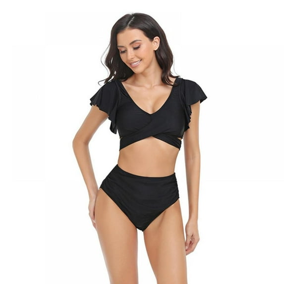 Family Matching Swimwear Two Piece Hawaiian Ruffle Bikini Floral Swimwear