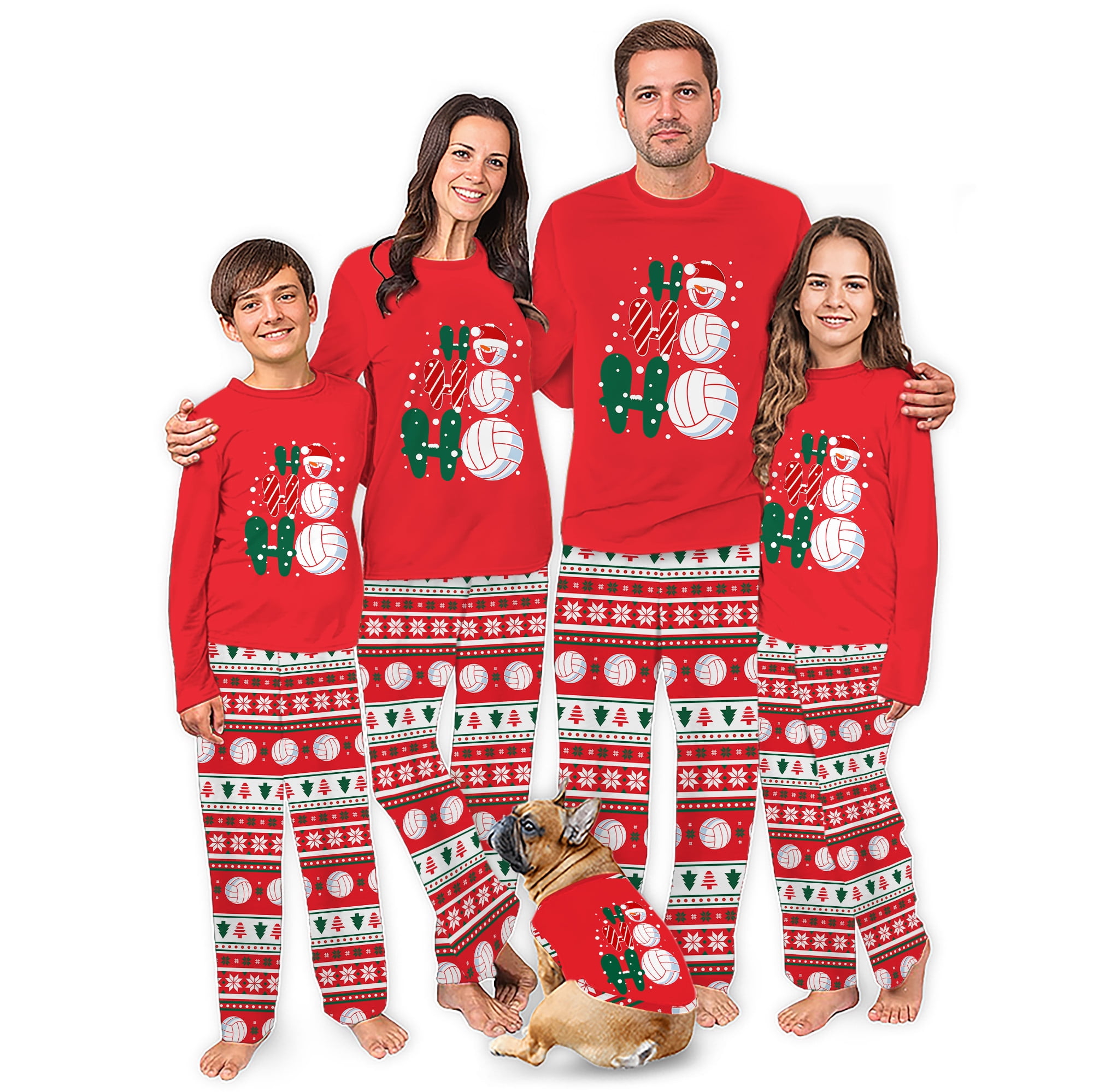 Volleyball-themed Christmas pajamas, a unique design.