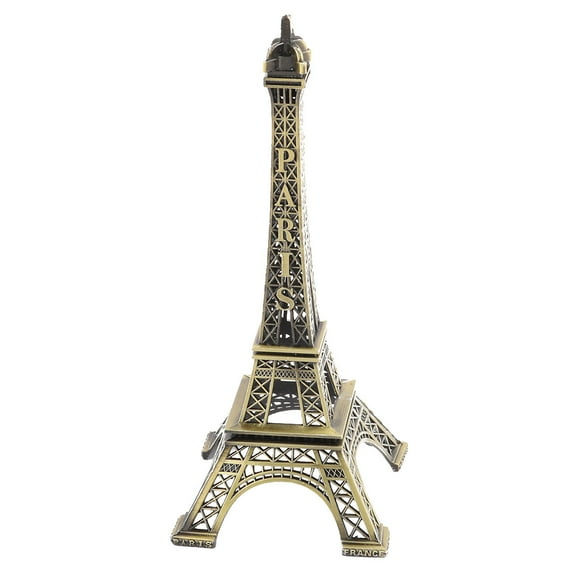Family Metal Desktop Table Decor Eiffel Tower Model Bronze Tone 7.3 x 7.3 x 18cm for Christmas