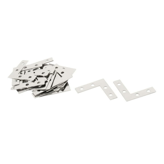 Family Metal L Shaped Fixing Support Corner Angle Bracket Flat Repair Plate 20pcs
