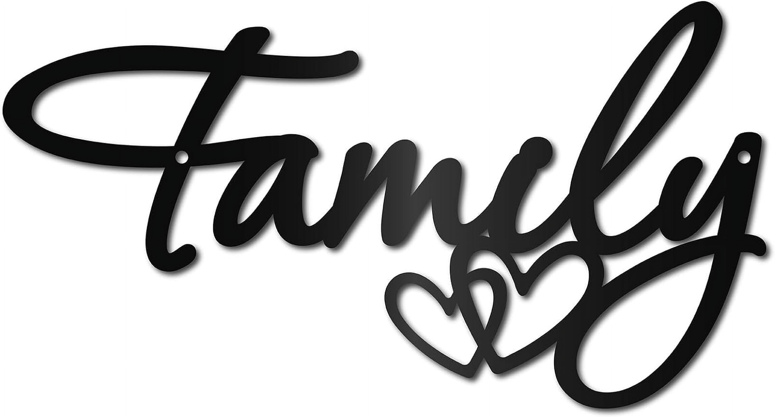 Family Metal Wall Art Decor Black Wall Silhouette Hanging Decor Iron