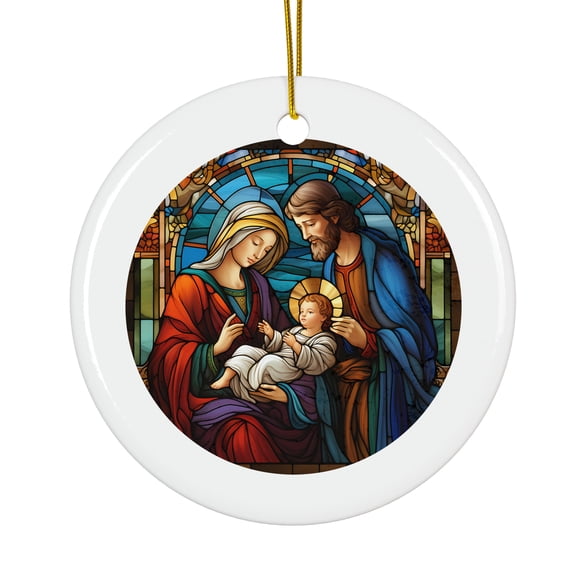 Family Miracle Stained Glass Effect Magical Season Treasure For Gifts And Surprises Hanging Round Ornament