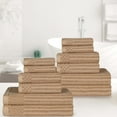 thumbnail image 1 of Family Modern Cotton 12-Piece Towel Set, Coffee by Blue Nile Mills, 1 of 8